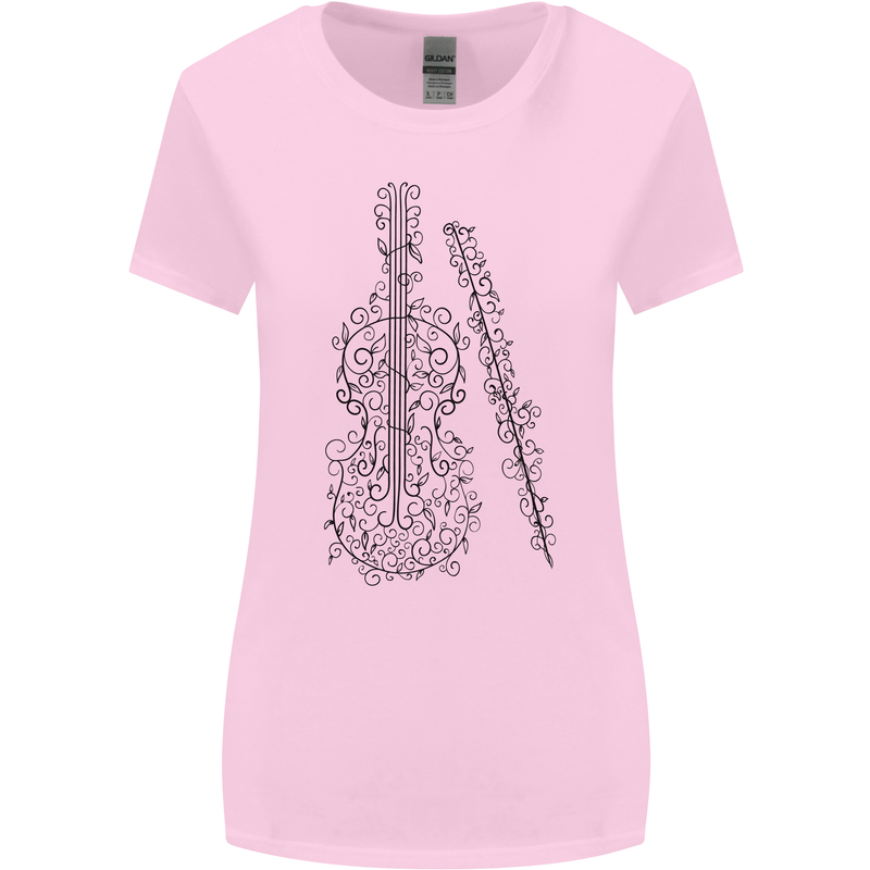 A Violin Cello Womens Wider Cut T-Shirt Light Pink