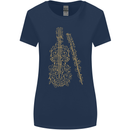 A Violin Cello Womens Wider Cut T-Shirt Navy Blue