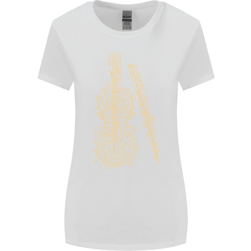 A Violin Cello Womens Wider Cut T-Shirt White