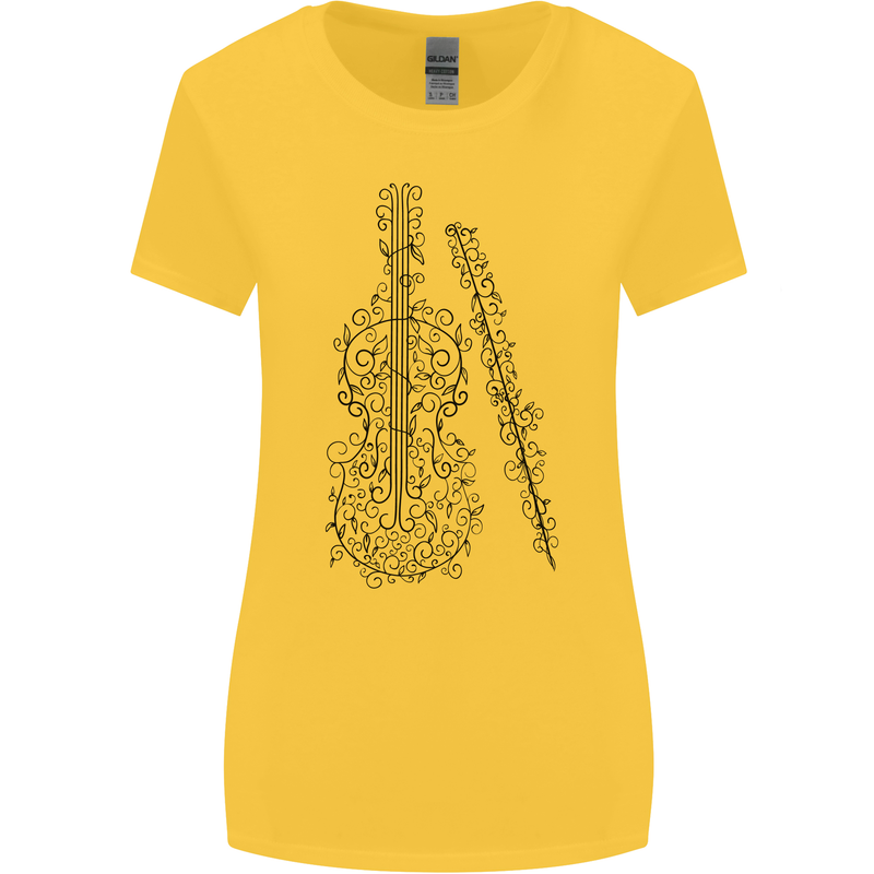 A Violin Cello Womens Wider Cut T-Shirt Yellow