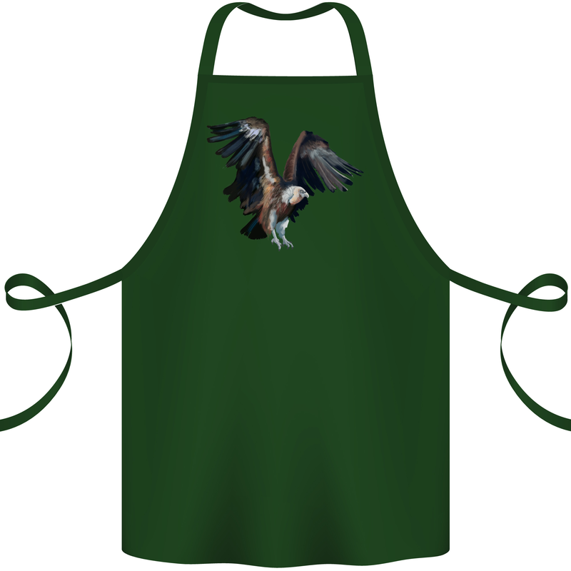 A Vulture Illustration Birds of Prey Cotton Apron 100% Organic Forest Green