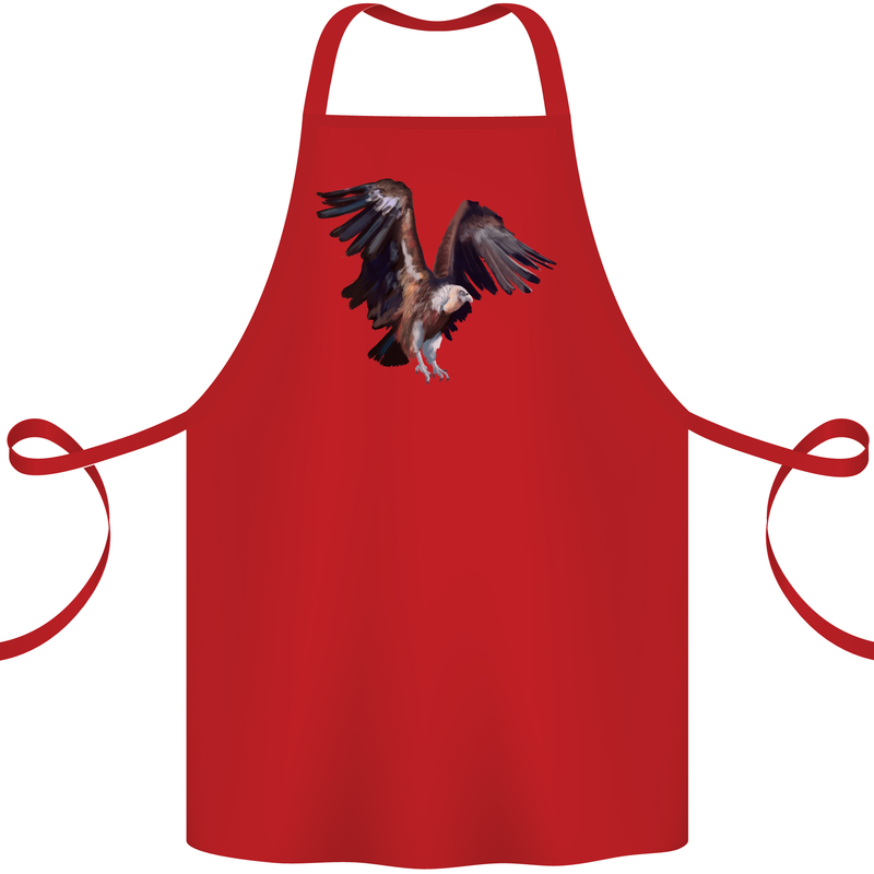 A Vulture Illustration Birds of Prey Cotton Apron 100% Organic Red