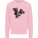 A Vulture Illustration Birds of Prey Kids Sweatshirt Jumper Light Pink