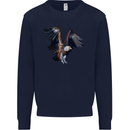 A Vulture Illustration Birds of Prey Kids Sweatshirt Jumper Navy Blue