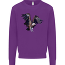 A Vulture Illustration Birds of Prey Kids Sweatshirt Jumper Purple