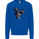 A Vulture Illustration Birds of Prey Kids Sweatshirt Jumper Royal Blue