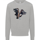 A Vulture Illustration Birds of Prey Kids Sweatshirt Jumper Sports Grey