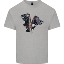 A Vulture Illustration Birds of Prey Kids T-Shirt Childrens Sports Grey