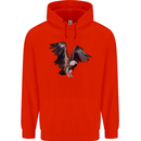 A Vulture Illustration Birds of Prey Mens 80% Cotton Hoodie Bright Red