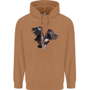 A Vulture Illustration Birds of Prey Mens 80% Cotton Hoodie Caramel Latte