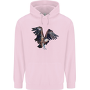 A Vulture Illustration Birds of Prey Mens 80% Cotton Hoodie Light Pink