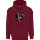 A Vulture Illustration Birds of Prey Mens 80% Cotton Hoodie Maroon