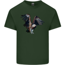 A Vulture Illustration Birds of Prey Mens Cotton T-Shirt Tee Top Forest Green