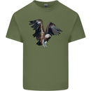 A Vulture Illustration Birds of Prey Mens Cotton T-Shirt Tee Top Military Green