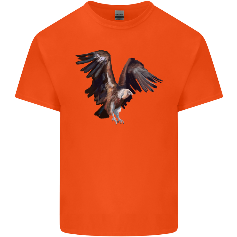 A Vulture Illustration Birds of Prey Mens Cotton T-Shirt Tee Top Orange
