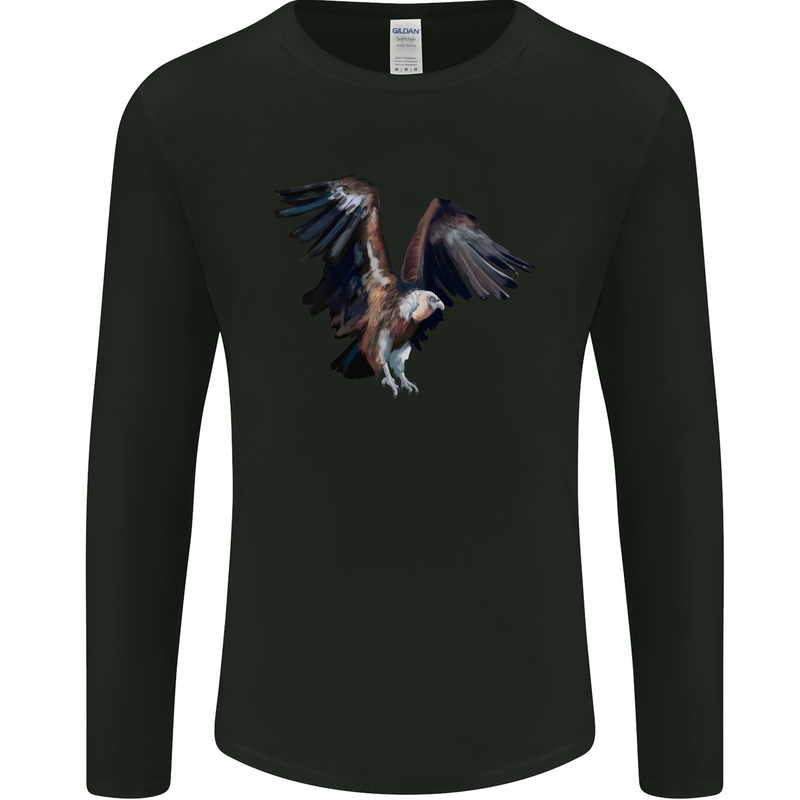 A Vulture Illustration Birds of Prey Mens Long Sleeve T-Shirt Black