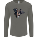 A Vulture Illustration Birds of Prey Mens Long Sleeve T-Shirt Charcoal