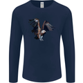 A Vulture Illustration Birds of Prey Mens Long Sleeve T-Shirt Navy Blue