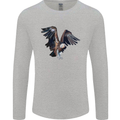A Vulture Illustration Birds of Prey Mens Long Sleeve T-Shirt Sports Grey