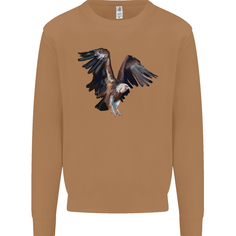 A Vulture Illustration Birds of Prey Mens Sweatshirt Jumper Caramel Latte