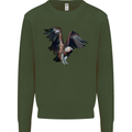 A Vulture Illustration Birds of Prey Mens Sweatshirt Jumper Forest Green