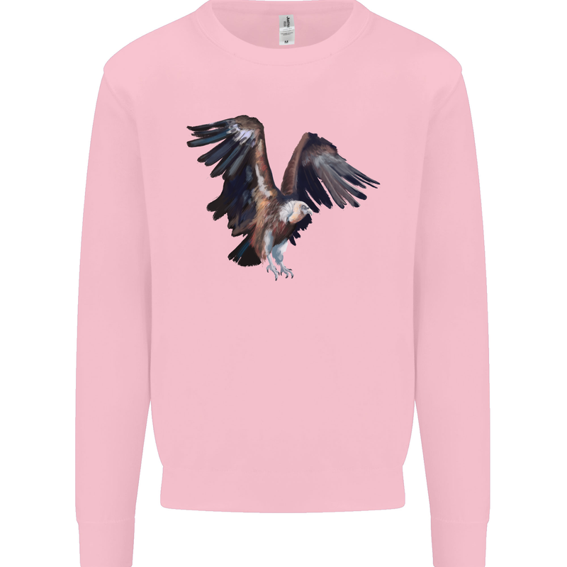 A Vulture Illustration Birds of Prey Mens Sweatshirt Jumper Light Pink