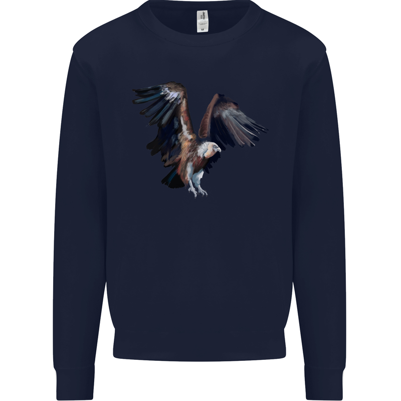 A Vulture Illustration Birds of Prey Mens Sweatshirt Jumper Navy Blue