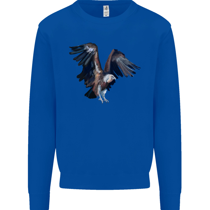 A Vulture Illustration Birds of Prey Mens Sweatshirt Jumper Royal Blue