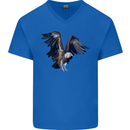 A Vulture Illustration Birds of Prey Mens V-Neck Cotton T-Shirt Royal Blue