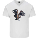 A Vulture Illustration Birds of Prey Mens V-Neck Cotton T-Shirt White