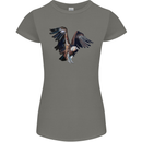 A Vulture Illustration Birds of Prey Womens Petite Cut T-Shirt Charcoal
