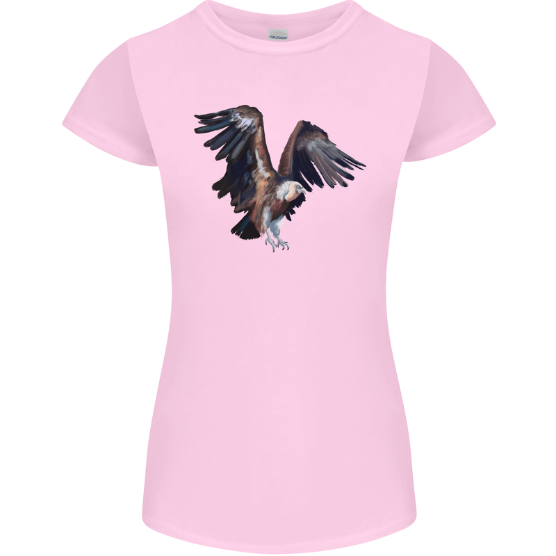 A Vulture Illustration Birds of Prey Womens Petite Cut T-Shirt Light Pink