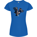 A Vulture Illustration Birds of Prey Womens Petite Cut T-Shirt Royal Blue