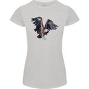 A Vulture Illustration Birds of Prey Womens Petite Cut T-Shirt Sports Grey