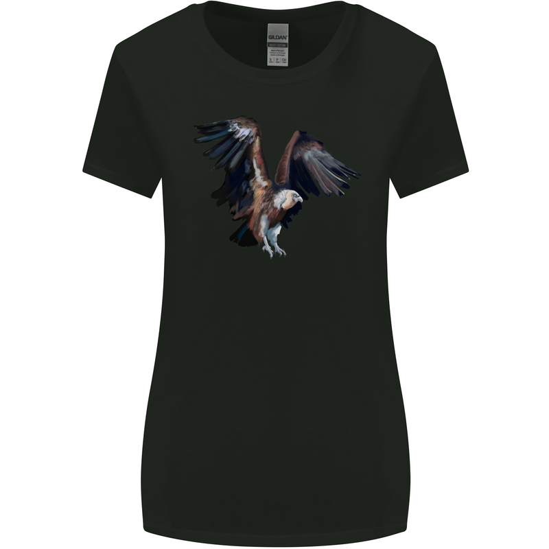 A Vulture Illustration Birds of Prey Womens Wider Cut T-Shirt Black
