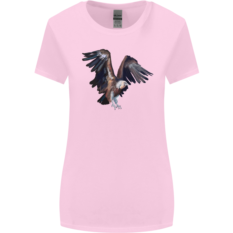 A Vulture Illustration Birds of Prey Womens Wider Cut T-Shirt Light Pink