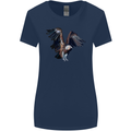 A Vulture Illustration Birds of Prey Womens Wider Cut T-Shirt Navy Blue
