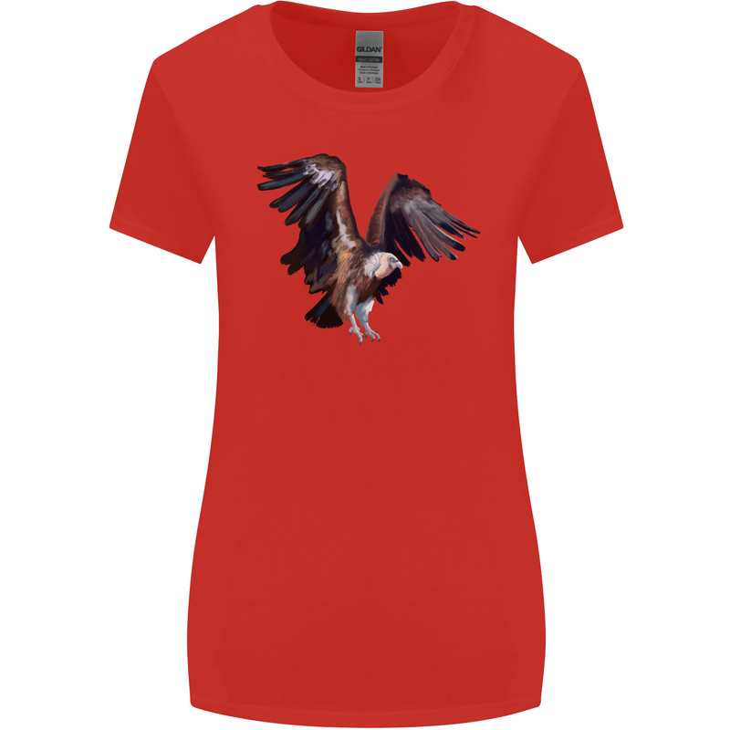 A Vulture Illustration Birds of Prey Womens Wider Cut T-Shirt Red