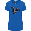 A Vulture Illustration Birds of Prey Womens Wider Cut T-Shirt Royal Blue