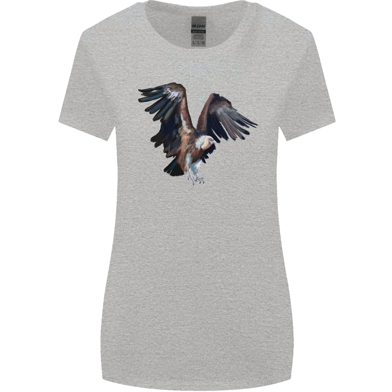 A Vulture Illustration Birds of Prey Womens Wider Cut T-Shirt Sports Grey