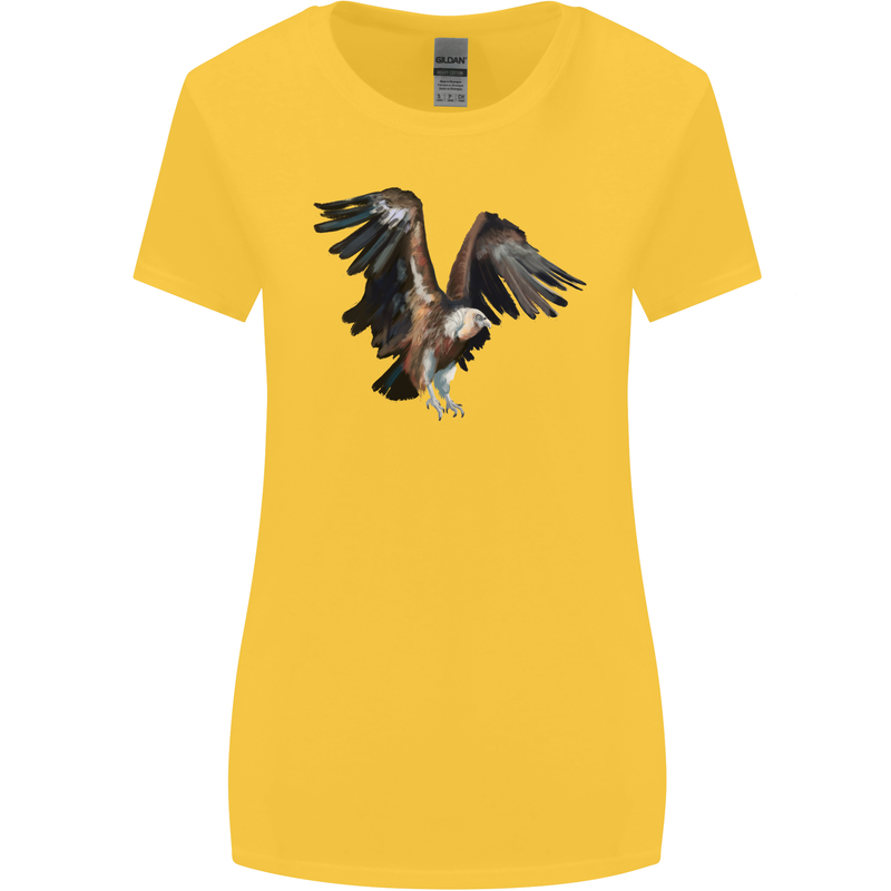 A Vulture Illustration Birds of Prey Womens Wider Cut T-Shirt Yellow