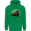 A Walrus Painting Childrens Kids Hoodie Irish Green
