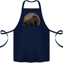 A Walrus Painting Cotton Apron 100% Organic Navy Blue