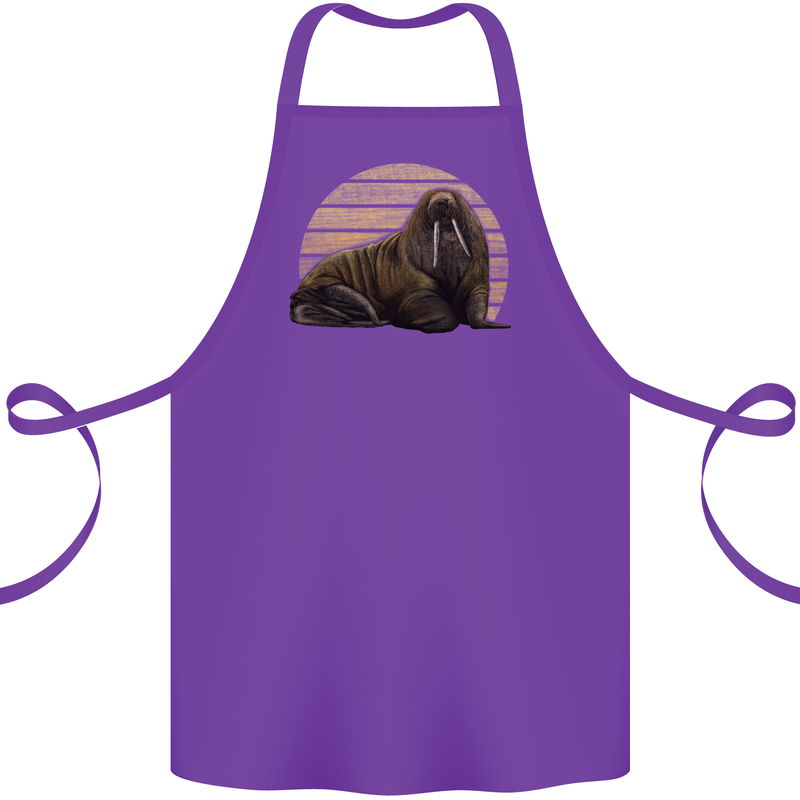 A Walrus Painting Cotton Apron 100% Organic Purple