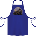 A Walrus Painting Cotton Apron 100% Organic Royal Blue