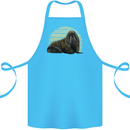 A Walrus Painting Cotton Apron 100% Organic Turquoise