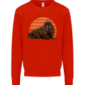 A Walrus Painting Kids Sweatshirt Jumper Bright Red