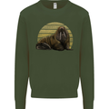 A Walrus Painting Kids Sweatshirt Jumper Forest Green