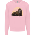 A Walrus Painting Kids Sweatshirt Jumper Light Pink