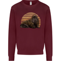 A Walrus Painting Kids Sweatshirt Jumper Maroon